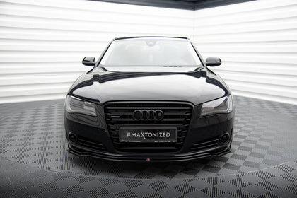 Maxton frontsplitter til Audi A8 D4 – blank sort – billede 2 af 5