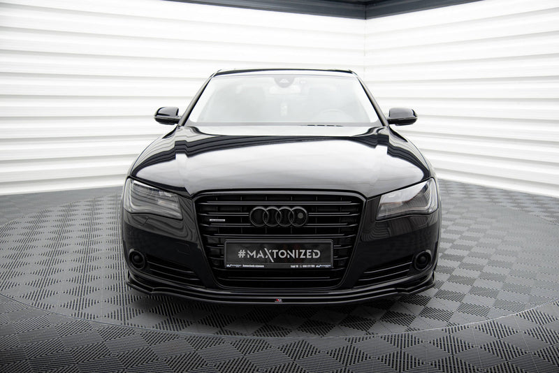 Maxton frontsplitter til Audi A8 D4 – blank sort – billede 2 af 5