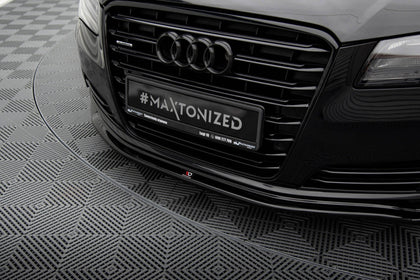 Maxton frontsplitter til Audi A8 D4 – blank sort – billede 3 af 5