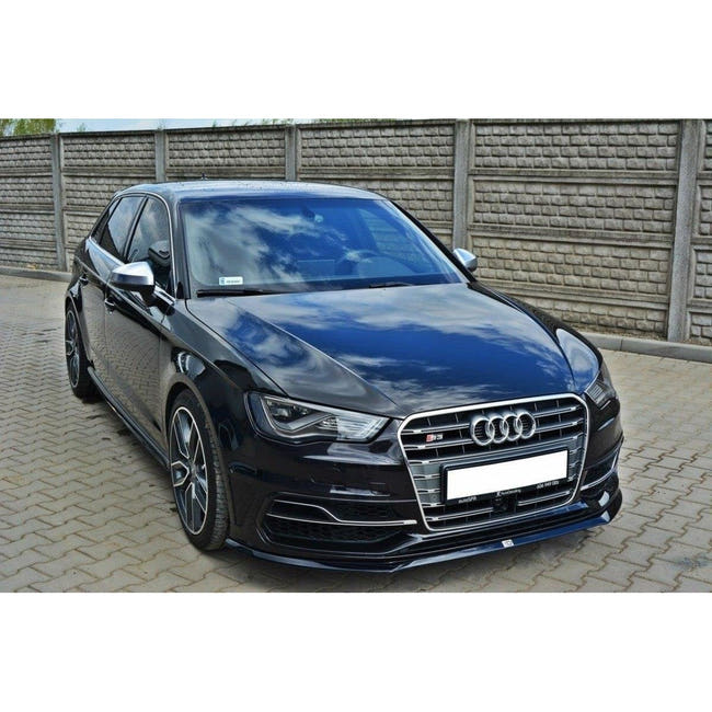 Maxton frontsplitter til Audi S3 / A3 S-Line 8v Hatchback / Sportback – blank sort – billede 1 af 5