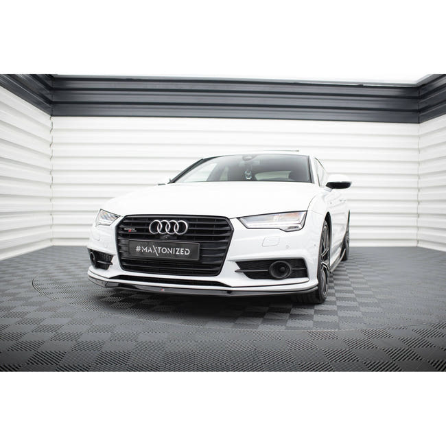 Maxton frontsplitter til Audi S7 / A7 S-Line C7 Facelift – blank sort – billede 1 af 5