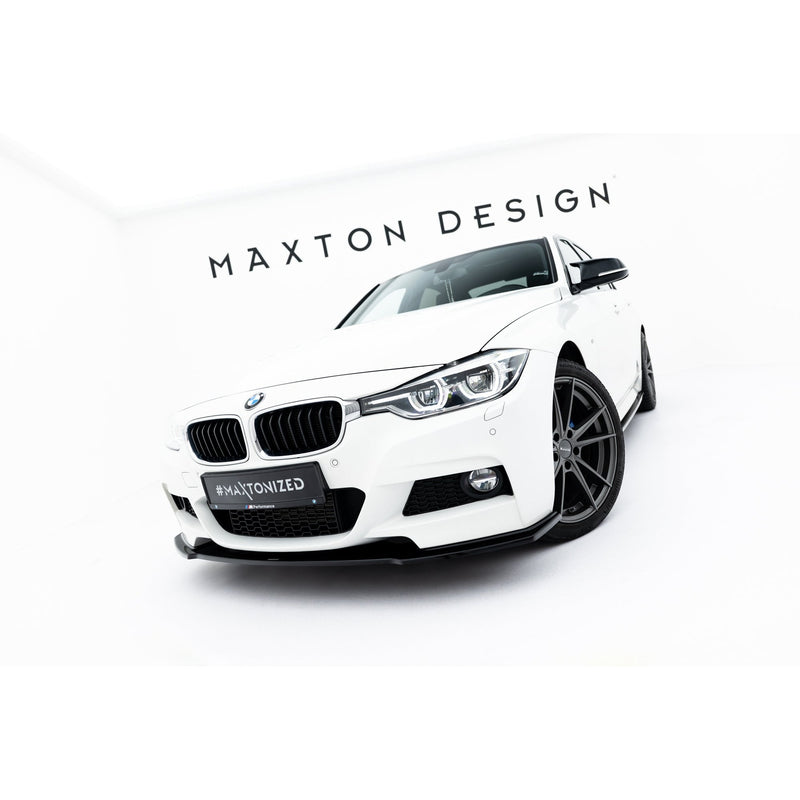 Maxton frontsplitter til BMW 3 M-Pack F30 / F30 Facelift – blank sort – billede 1 af 7