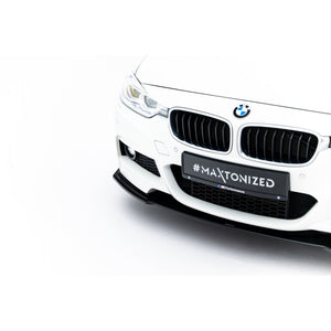Maxton frontsplitter til BMW 3 M-Pack F30 / F30 Facelift – blank sort – billede 3 af 7