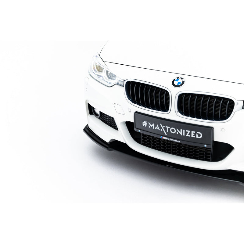 Maxton frontsplitter til BMW 3 M-Pack F30 / F30 Facelift – blank sort – billede 3 af 7