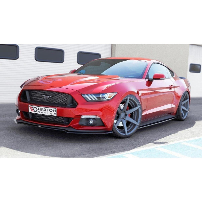 Maxton frontsplitter til Ford Mustang Mk6 – blank sort – billede 1 af 4