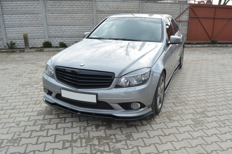 Maxton frontsplitter til Mercedes-Benz C Sedan / Estate AMG-Line W204 / S204 – blank sort – billede 1 af 5