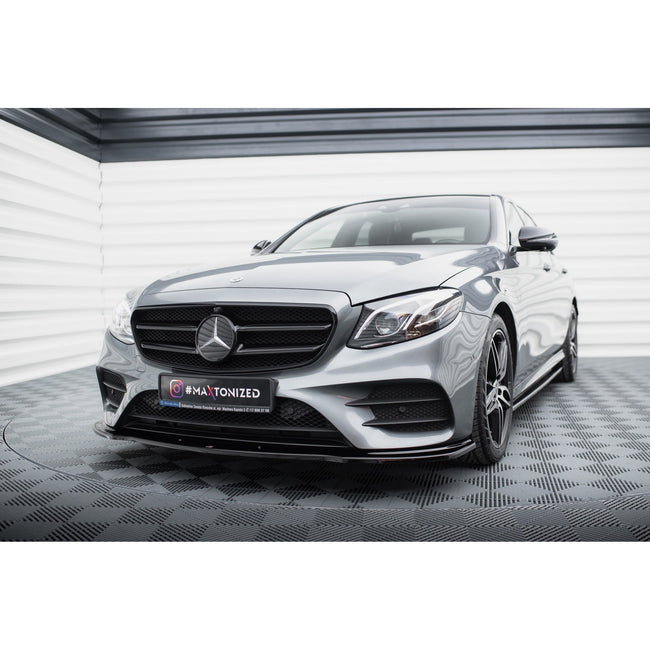 Maxton frontsplitter til Mercedes-Benz E43 AMG / AMG-Line Sedan / Estate W213 / S213 – blank sort – billede 1 af 5