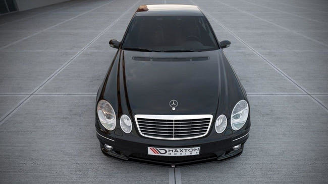 Maxton frontsplitter til Mercedes E W211 AMG Facelift – blank sort – billede 2 af 5