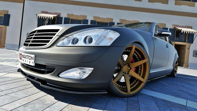 Maxton frontsplitter til Mercedes S-CLASS W221 – blank sort – billede 1 af 2