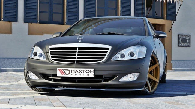 Maxton frontsplitter til Mercedes S-CLASS W221 – blank sort – billede 2 af 2