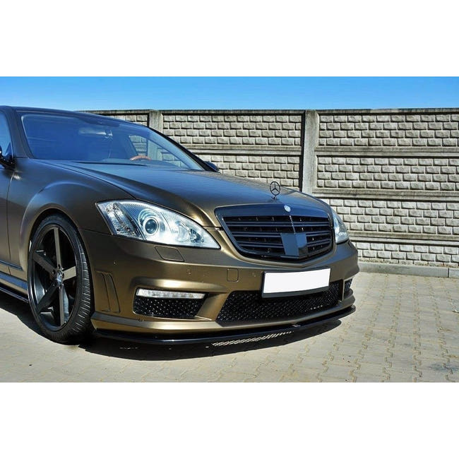 Maxton frontsplitter til Mercedes S-CLASS W221 AMG – blank sort – billede 2 af 3