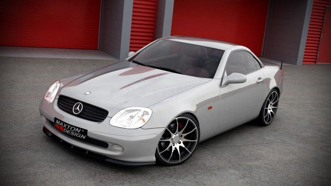 Maxton frontsplitter til Mercedes SLK R170 – blank sort – billede 1 af 3