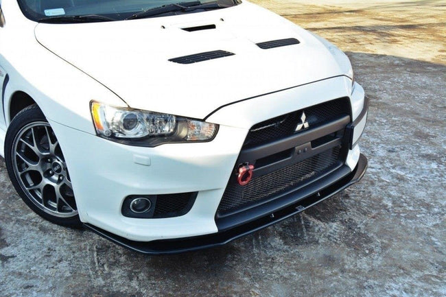 Maxton frontsplitter til Mitsubishi Lancer Evo X – blank sort – billede 1 af 7