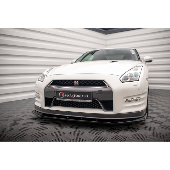 Maxton frontsplitter til Nissan GTR R35 Facelift – blank sort – billede 1 af 5