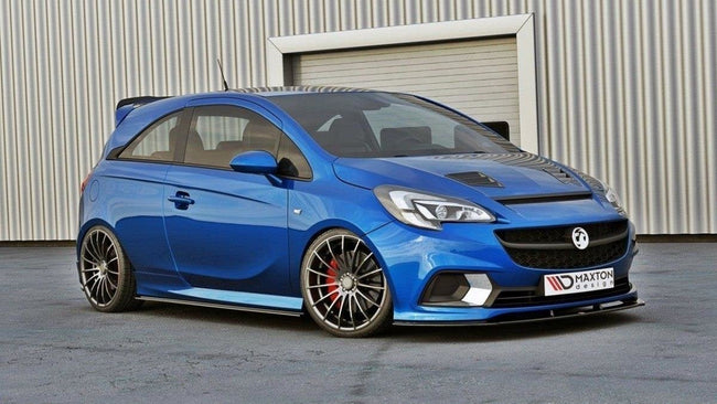 Maxton frontsplitter til Opel Corsa E OPC / VXR – blank sort – billede 1 af 5