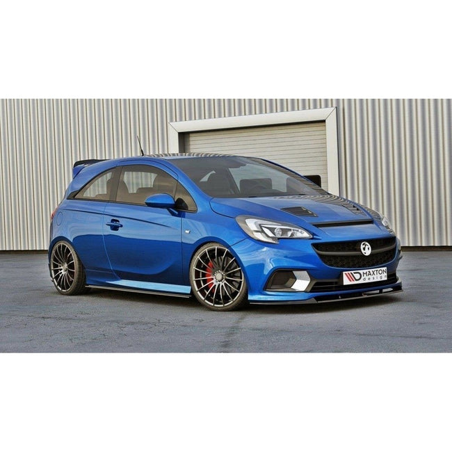 Maxton frontsplitter til Opel Corsa E OPC/VXR Nurburg – blank sort – billede 1 af 4