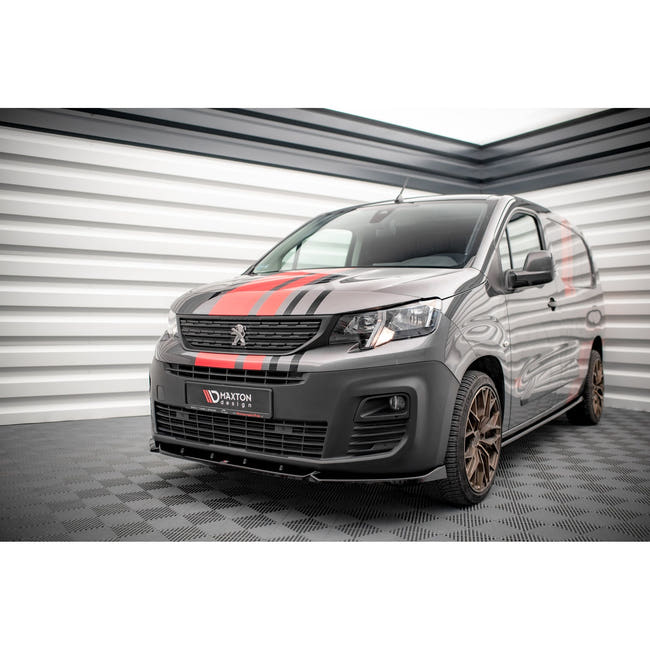 Maxton frontsplitter til Peugeot Partner Mk3 – blank sort – billede 1 af 5