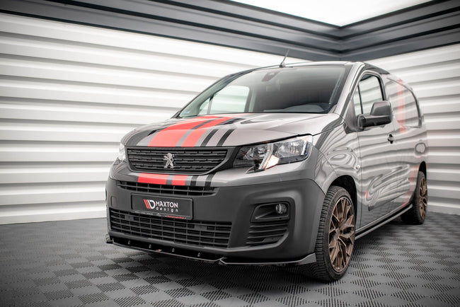 Maxton frontsplitter til Peugeot Partner Mk3 – blank sort – billede 1 af 5