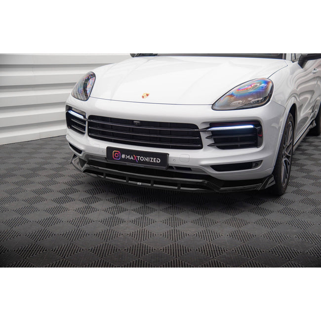 Maxton frontsplitter til Porsche Cayenne Coupe / SUV Mk3 – blank sort – billede 1 af 4