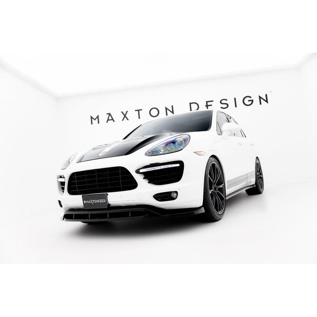 Maxton frontsplitter til Porsche Cayenne Turbo / Standard Mk2 – blank sort – billede 1 af 5