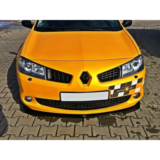 Maxton frontsplitter til Renault Megane Mk2 RS (Facelift) – blank sort – billede 1 af 4