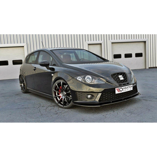 Maxton frontsplitter til Seat Leon Mk2 Cupra FR (Facelift) – blank sort – billede 1 af 5