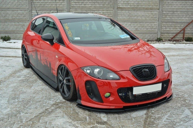 Maxton frontsplitter til Seat Leon Mk2 MS Design – blank sort – billede 1 af 6