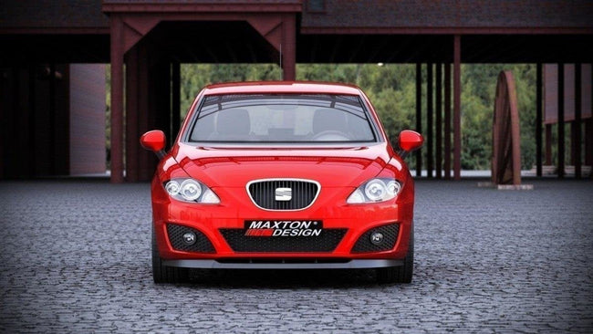 Maxton frontsplitter til Seat Leon Mk2 (Facelift) – blank sort – billede 1 af 2