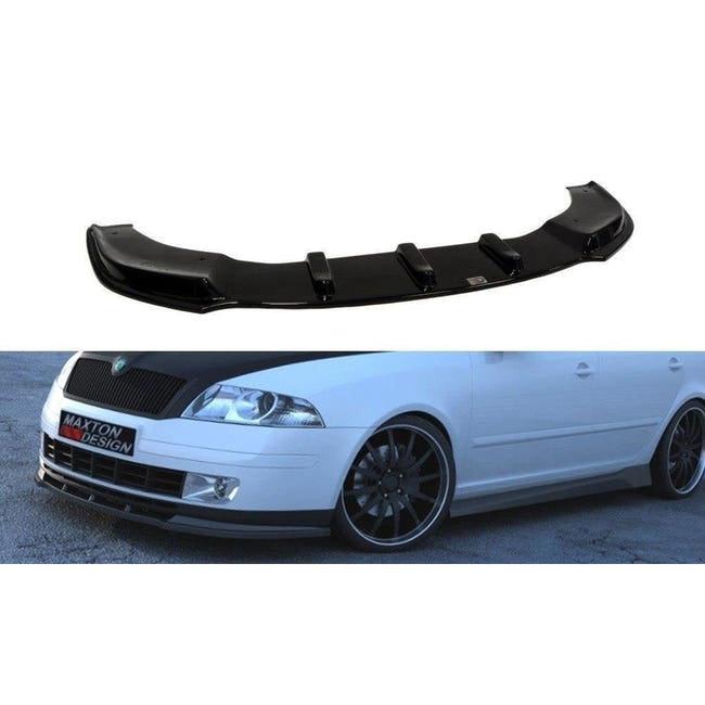 Maxton frontsplitter til Skoda Octavia Mk2 – blank sort – billede 1 af 3