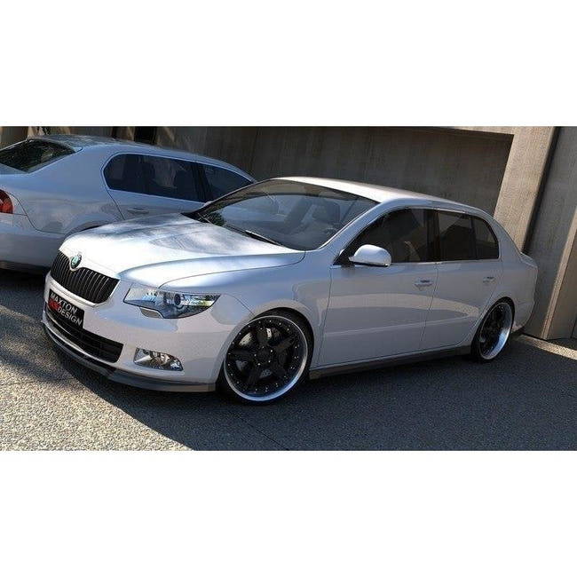 Maxton frontsplitter til Skoda Superb Mk2 – blank sort