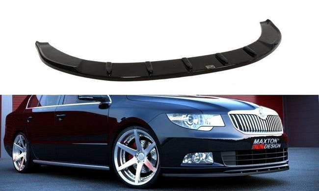 Maxton forkofanger til Skoda Superb Mk2 (For Sport Front Bumper Spoiler) – blank sort – billede 1 af 3