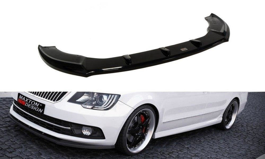 Maxton frontsplitter til Skoda Superb Mk2 Facelift – blank sort – billede 1 af 2