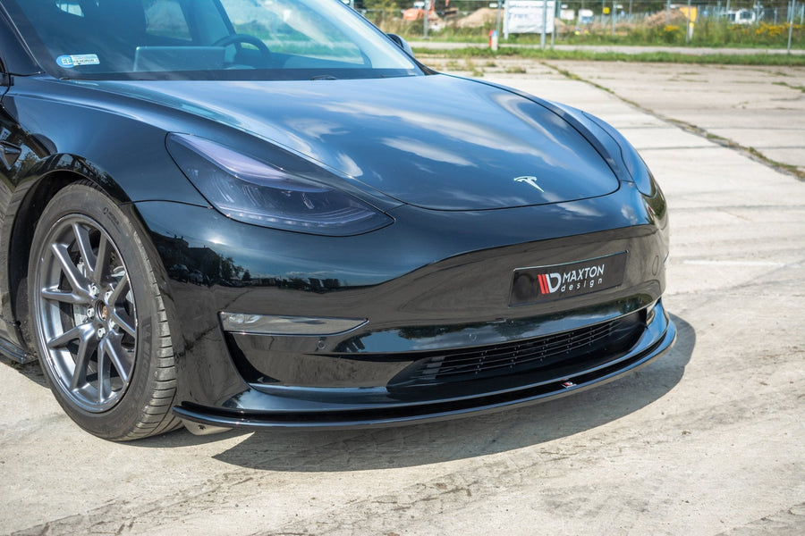 Maxton frontsplitter til Tesla Model 3 – blank sort – billede 1 af 6
