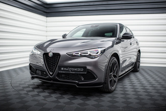 Maxton frontsplitter til Alfa Romeo Stelvio Mk1 – blank sort – billede 1 af 5