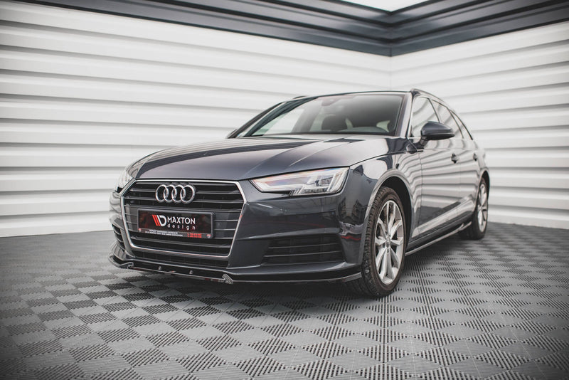 Maxton frontsplitter til Audi A4 B9 – blank sort – billede 1 af 5