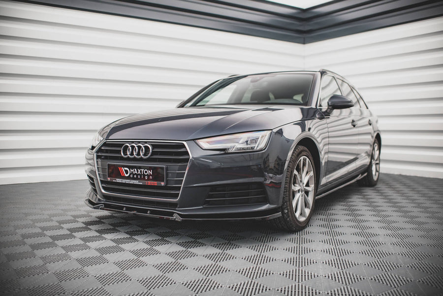 Maxton frontsplitter til Audi A4 B9 – blank sort – billede 1 af 5