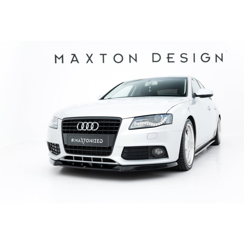 Maxton frontsplitter til Audi A4 Sedan / Avant B8 – blank sort – billede 1 af 4
