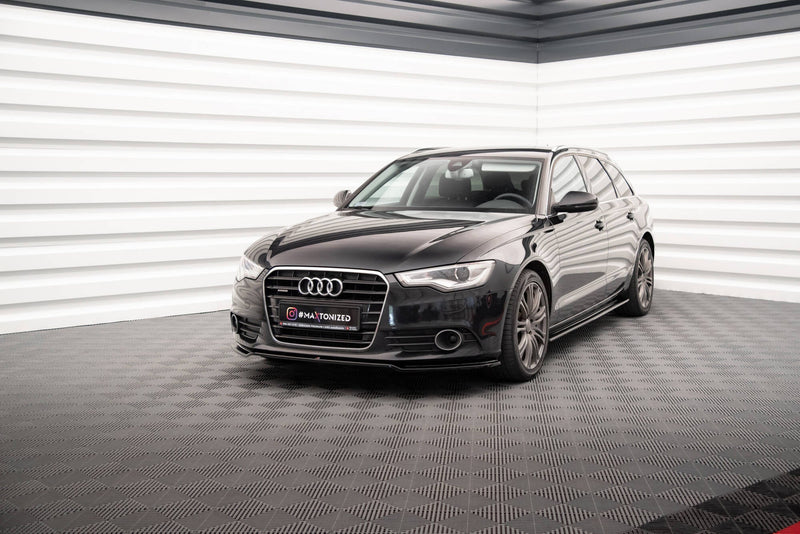 Maxton frontsplitter til Audi A6 C7 – blank sort – billede 3 af 5