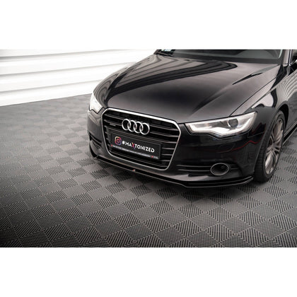 Maxton frontsplitter til Audi A6 C7 – blank sort – billede 1 af 5