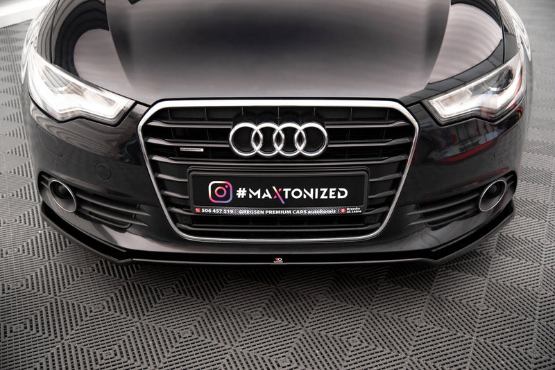 Maxton frontsplitter til Audi A6 C7 – blank sort – billede 2 af 5