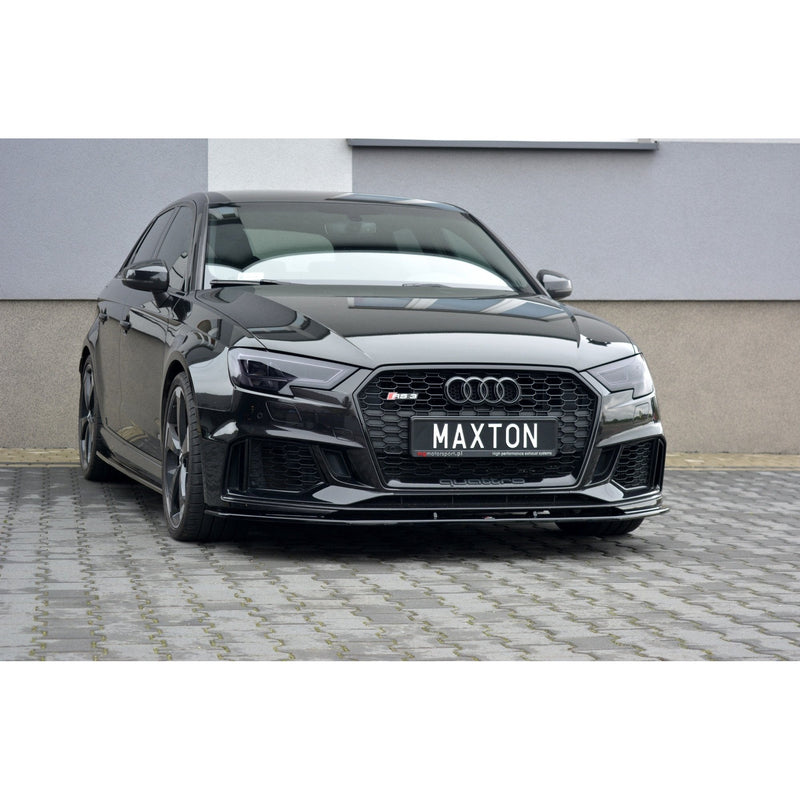 Maxton frontsplitter til Audi RS3 Sportback 8V Facelift – blank sort – billede 1 af 6