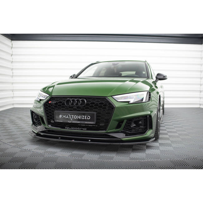 Maxton frontsplitter til Audi RS4 B9 – blank sort – billede 1 af 5