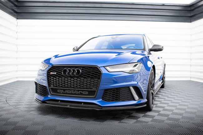 Maxton frontsplitter til Audi RS6 C7 / C7 Facelift – blank sort – billede 1 af 5