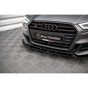 Maxton frontsplitter til Audi S3 / A3 S-Line Sportback 8V Facelift – blank sort – billede 3 af 5