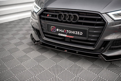 Maxton frontsplitter til Audi S3 / A3 S-Line Sportback 8V Facelift – blank sort – billede 3 af 5