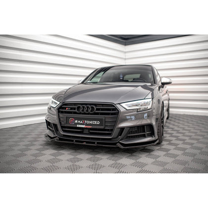 Maxton frontsplitter til Audi S3 / A3 S-Line Sportback 8V Facelift – blank sort – billede 1 af 5