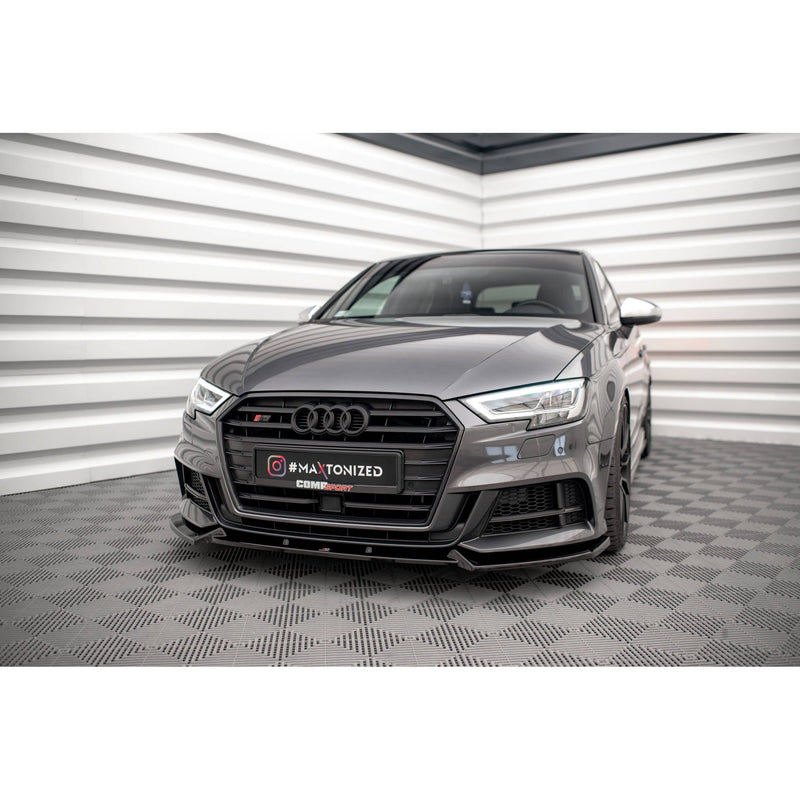 Maxton frontsplitter til Audi S3 / A3 S-Line Sportback 8V Facelift – blank sort – billede 1 af 5