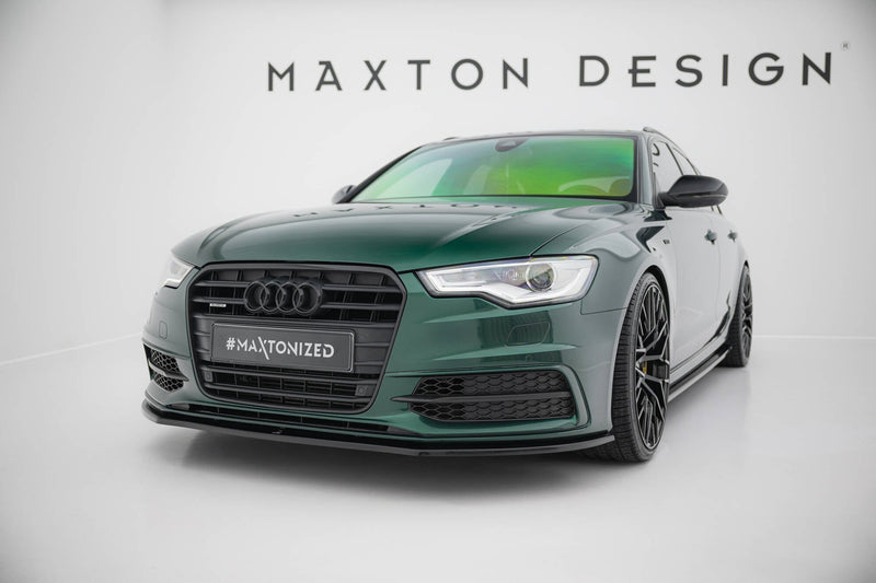 Maxton frontsplitter til Audi S6 / A6 S-Line C7 – blank sort – billede 1 af 5