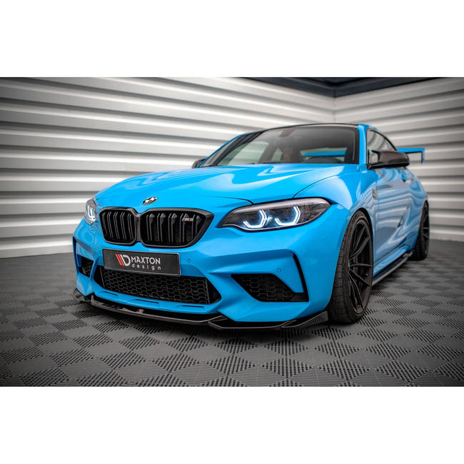 Maxton frontsplitter til BMW M2 Competition F87 – blank sort – billede 1 af 5