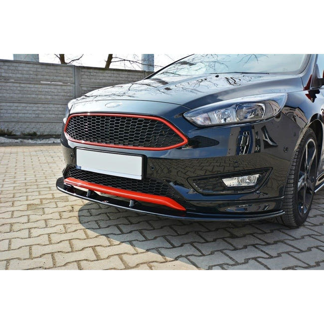 Maxton frontsplitter til Ford Focus ST-Line Mk3 Facelift – blank sort – billede 1 af 6
